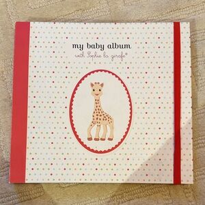 Sophie la Girafe Baby Album with Red Accents